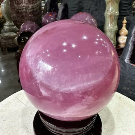 Cầu Đá Quý Thạch Anh Hồng – Trưng Bày Phong Thủy (TL 3,96kg, ĐK 14cm)