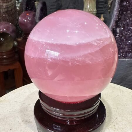 Cầu Đá Quý Thạch Anh Hồng – Trưng Bày Phong Thủy (TL 2,87kg, ĐK 12cm)