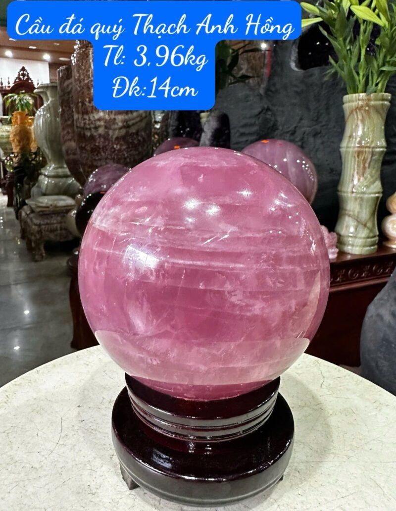 Cầu đá quý Thạch Anh Hồng Tl 3,96kgĐk14cm - Ảnh 6