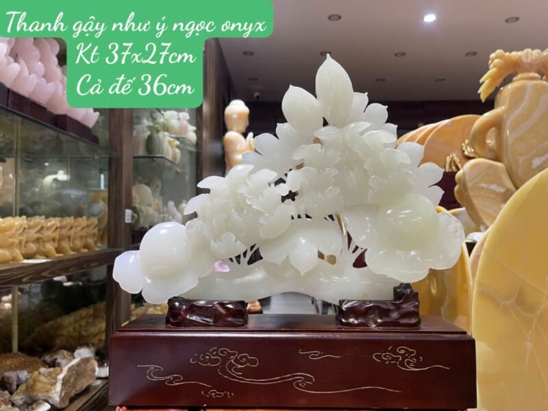 Thanh Gậy Như Ý Ngọc Onyx – Vật Phẩm Phong Thủy Cầu May Mắn & Quyền Lực (Kích thước 37x27cm) - Ảnh 2