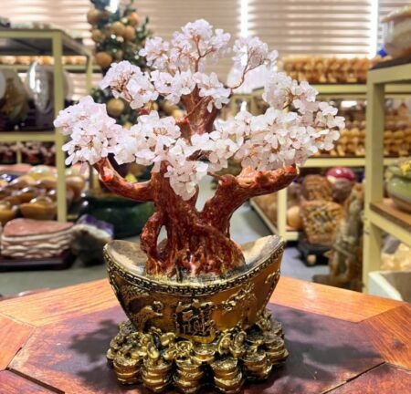 Cây Tài Lộc Thạch Anh – Vật Phẩm Chiêu Tài Hút Lộc (KT 29x25cm)