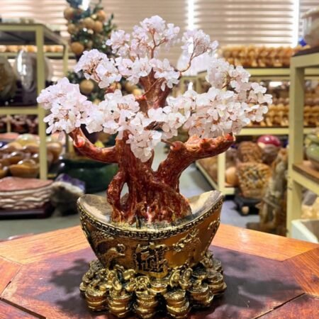 Cây Tài Lộc Thạch Anh – Vật Phẩm Chiêu Tài Hút Lộc (KT 29x25cm)