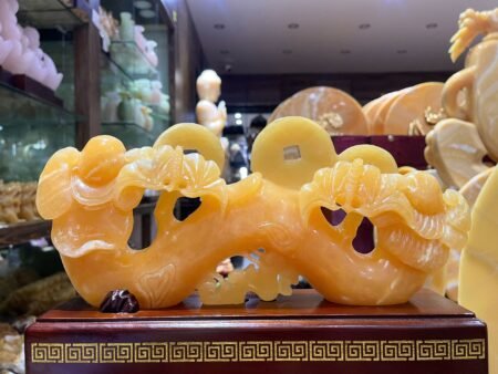 Thanh Gậy Như Ý Ngọc Hoàng Long – Biểu Tượng Phong Thủy May Mắn & Thịnh Vượng (Kích thước 33x15cm)
