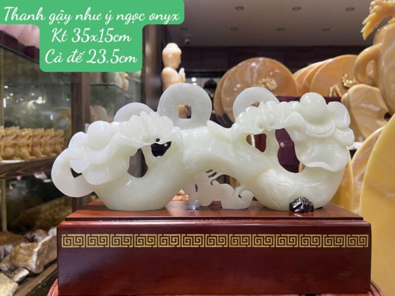 Thanh Gậy Như Ý Ngọc Onyx – Vật Phẩm Phong Thủy Mang Lại May Mắn & Quyền Lực (Kích thước 35x15cm) - Ảnh 3