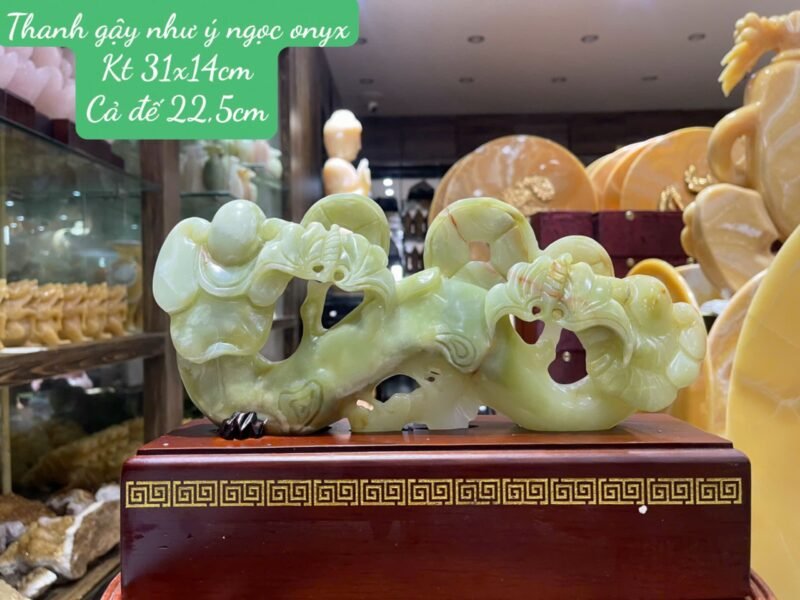 Thanh Gậy Như Ý Ngọc Onyx – Biểu Tượng Phong Thủy Cầu May Mắn & Thành Công (Kích thước 31x14cm) - Ảnh 4