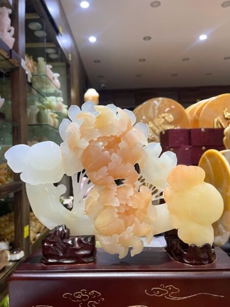 Thanh Gậy Như Ý Ngọc Onyx – Biểu Tượng Phong Thủy Cầu May Mắn & Tài Lộc (Kích thước 30x22cm)