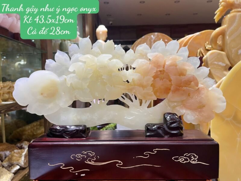 Thanh Gậy Như Ý Ngọc Onyx – Vật Phẩm Phong Thủy Cầu Tài Lộc & May Mắn (Kích thước 43,5x19cm) - Ảnh 3