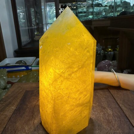 Trụ Tinh Thể Thạch Anh Vàng Tự Nhiên 3,42kg – Kích Thước 23x12cm
