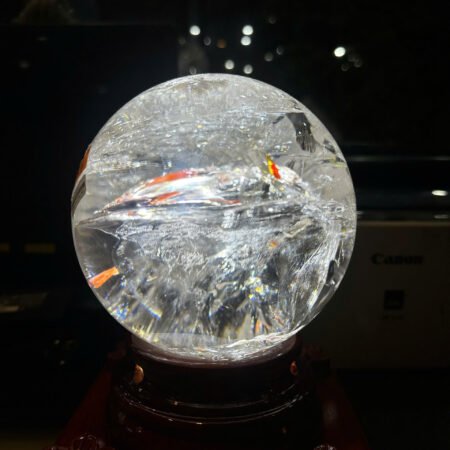 Cầu Đá Quý Thạch Anh Trắng Trong VIP - Trọng Lượng 3.39kg - Đường Kính 14cm