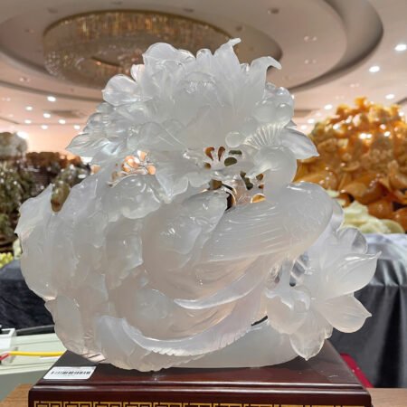 Tác Phẩm Khổng Tước Đá Fluorite – Biểu Tượng Quý Phái & Thịnh Vượng