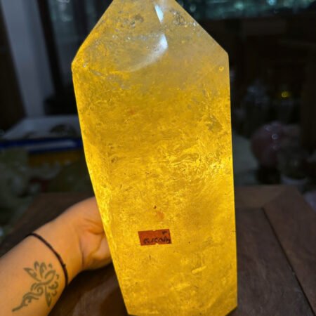 Trụ Tinh Thể Thạch Anh Vàng Tự Nhiên 3,28kg – Kích Thước 26x10.5cm