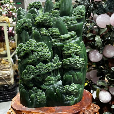 TP Bồng Lai Tiên Cảnh Ngọc Bích - kích thước 36x25x9cm – Tuyệt phẩm phong thủy, tinh xảo và sang trọng