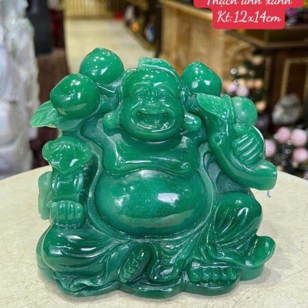 Tác phẩm Di Lặc Vác Cành Đào Tiên - Kích thước 12 x 14 cm