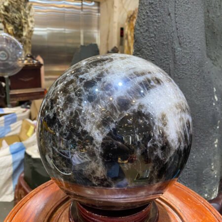 Cầu Đá Quý Thạch Anh Đen – Đường kính 20cm, Trọng lượng 12kg